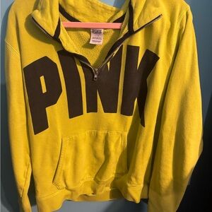 PINK Victoria's Secret Yellow Hoodie Sweater